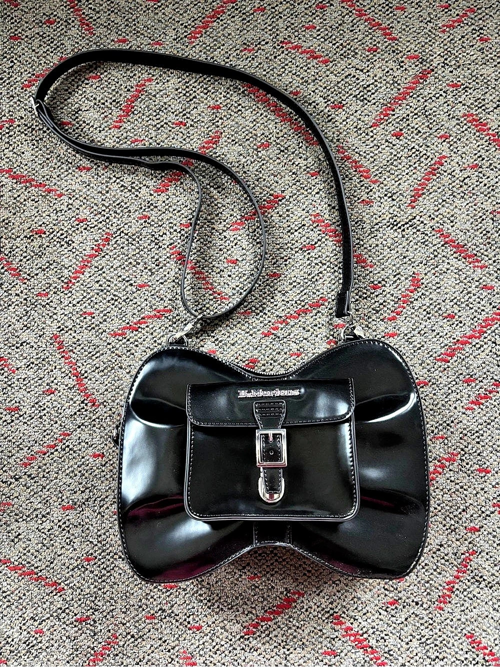 Dr. Martens Bow Bag Black Patent Crossbody Bag